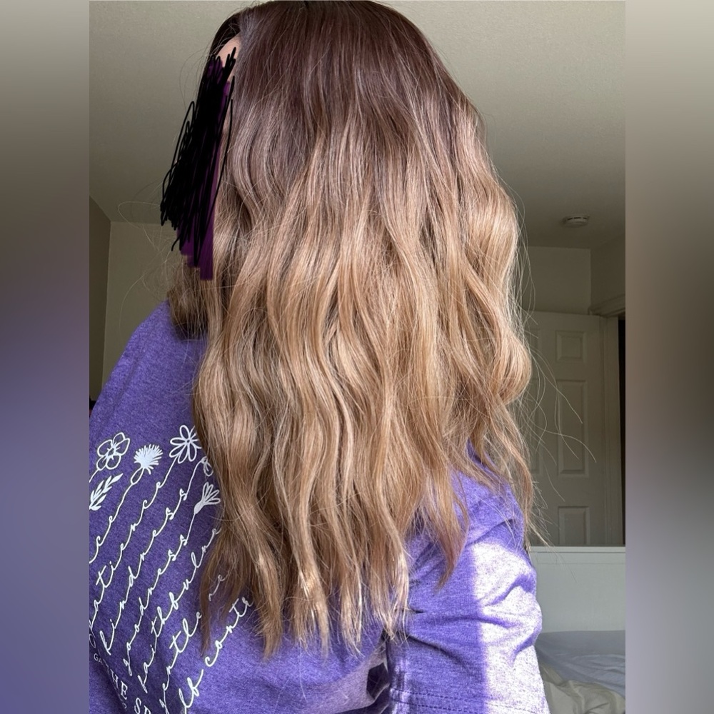 Ombré brown to honey blonde lace front wig 21”